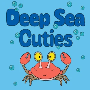 Handcrafted sea life themed vector illustration showing a cute cartoon crab by The Graphic Vault.